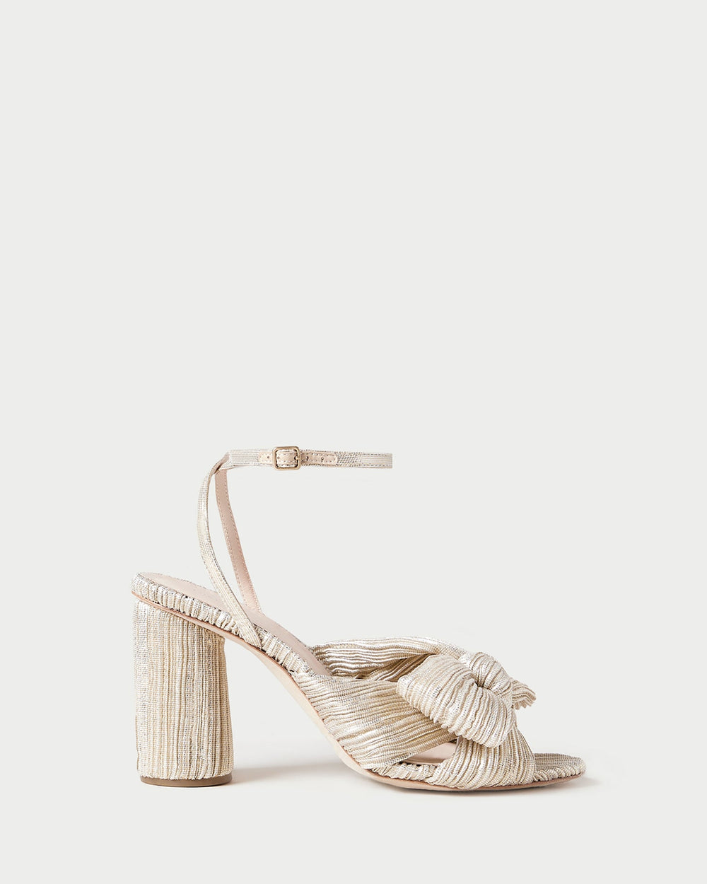 Loeffler Randall / Camellia Platinum Pleated Bow Heel