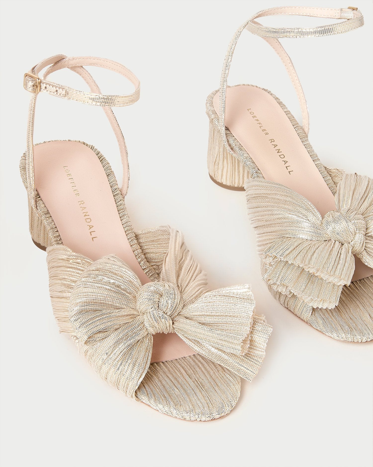 Loeffler Randall / Dahlia Platinum Pleated Bow Heel