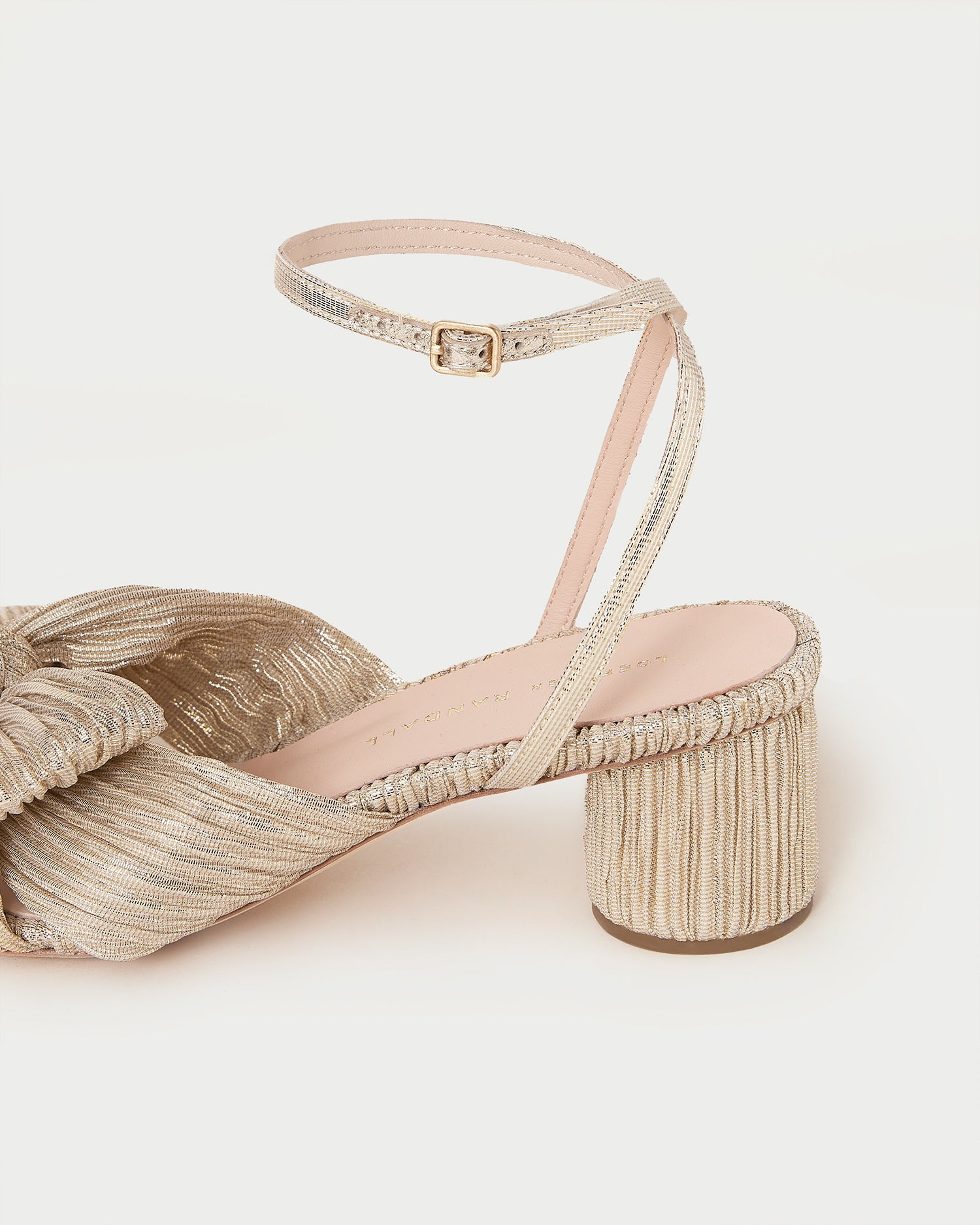 Loeffler Randall / Dahlia Platinum Pleated Bow Heel