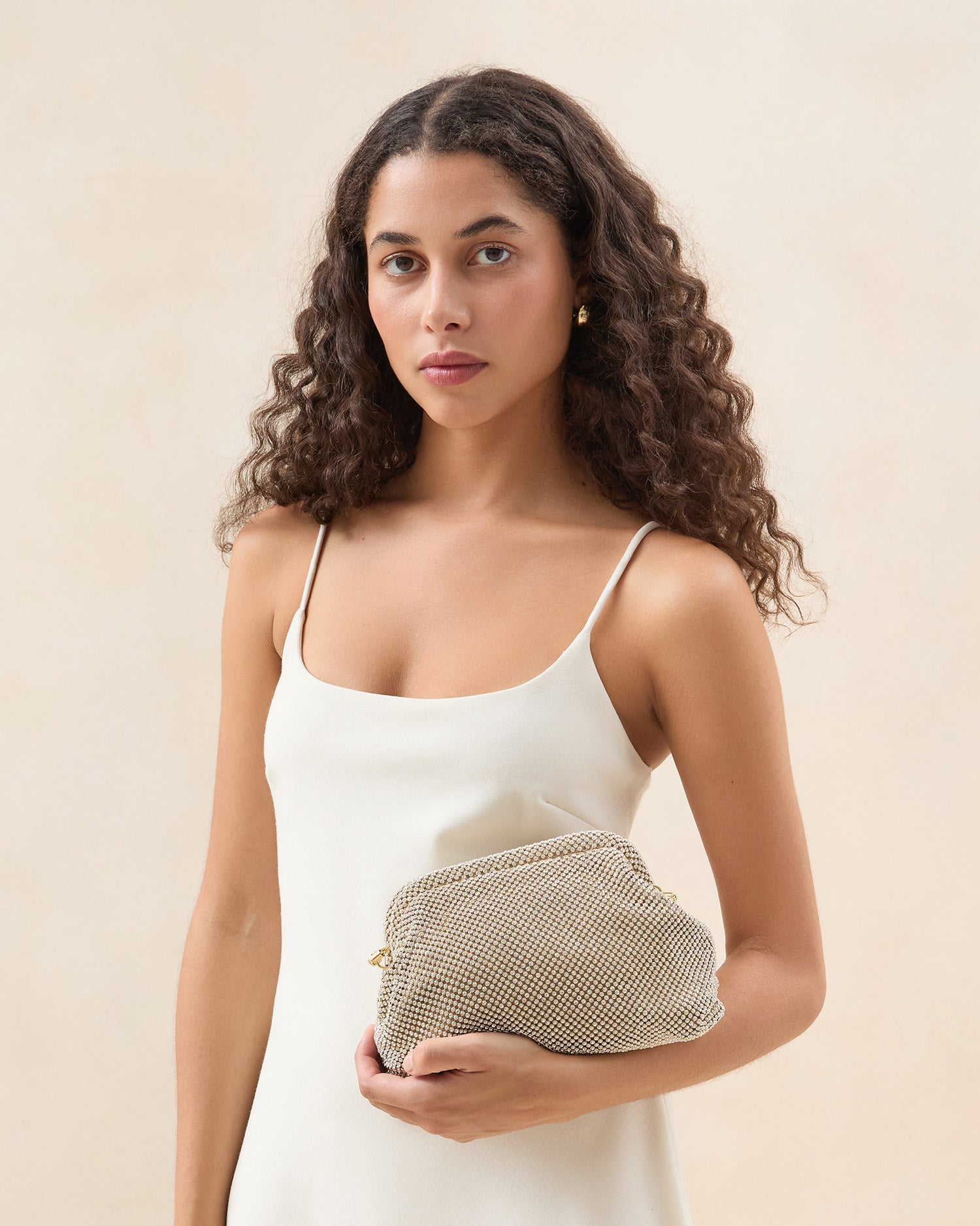 Loeffler Randall / Doreen Gold Diamanté Frame Pouch