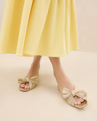 Loeffler Randall / Daphne Gold Bow Slide Sandal