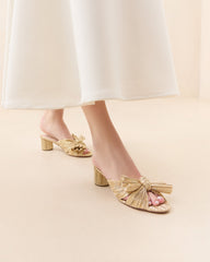 Loeffler Randall / Emilia Gold Pleated Bow Heel