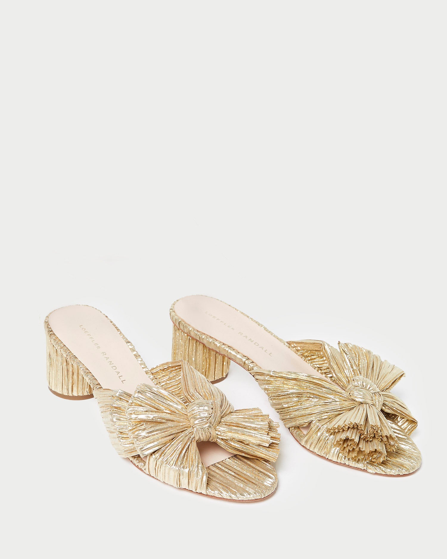 Loeffler Randall / Emilia Gold Pleated Bow Heel