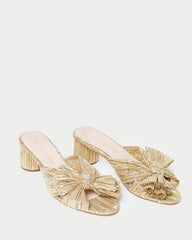 Loeffler Randall / Emilia Gold Pleated Bow Heel