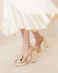 Loeffler Randall / Natalia Platinum Platform Bow Heel
