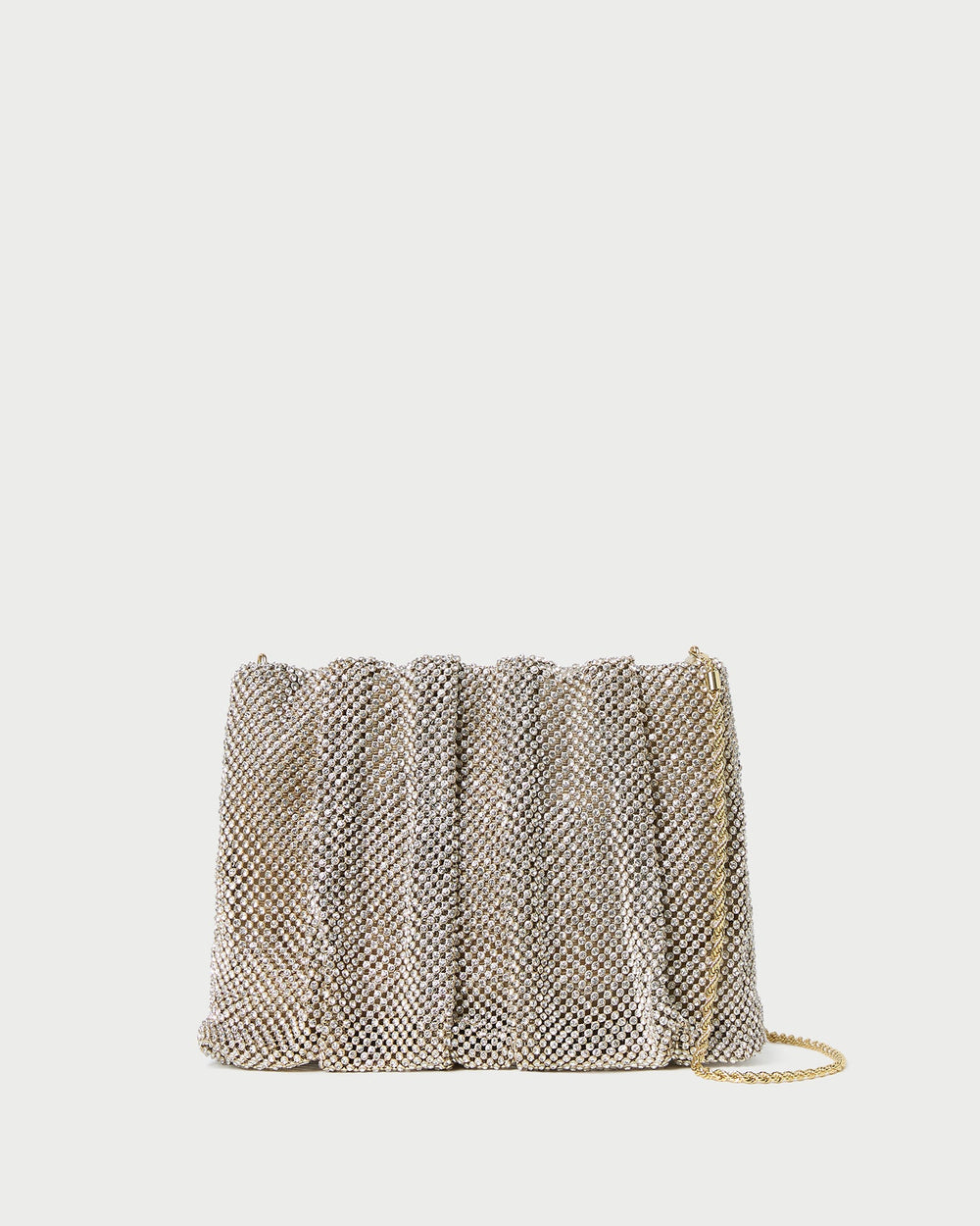 Loeffler Randall / Ember Gold Diamante Gathered Clutch