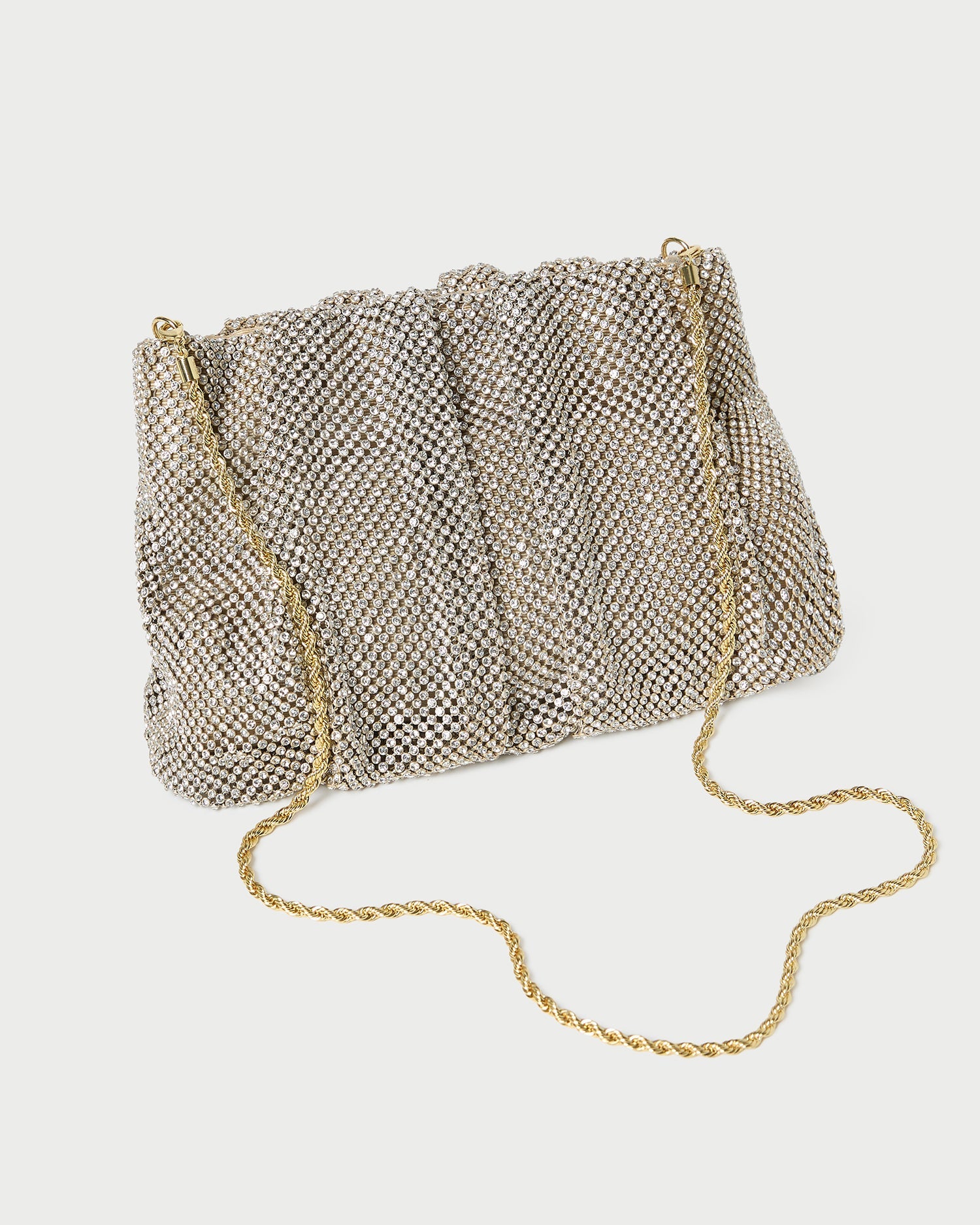 Loeffler Randall / Ember Gold Diamante Gathered Clutch