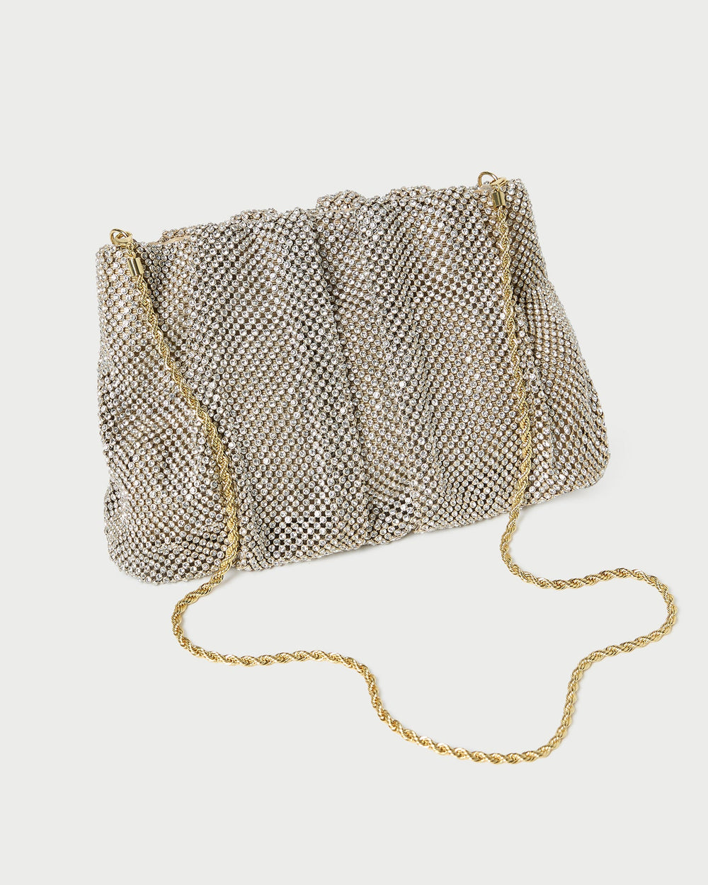 Loeffler Randall / Ember Gold Diamante Gathered Clutch