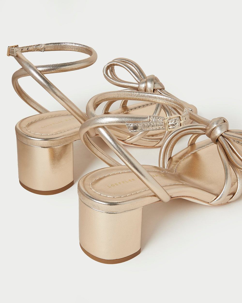 Loeffler Randall / Mikel Champagne Bow Mid-Heel Sandal