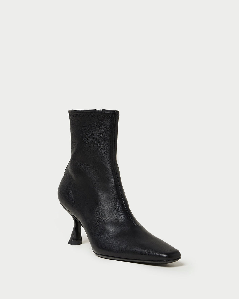 Loeffler Randall / Thandy Black Leather Curved Heel Bootie