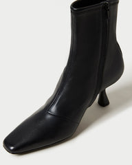 Loeffler Randall / Thandy Black Leather Curved Heel Bootie