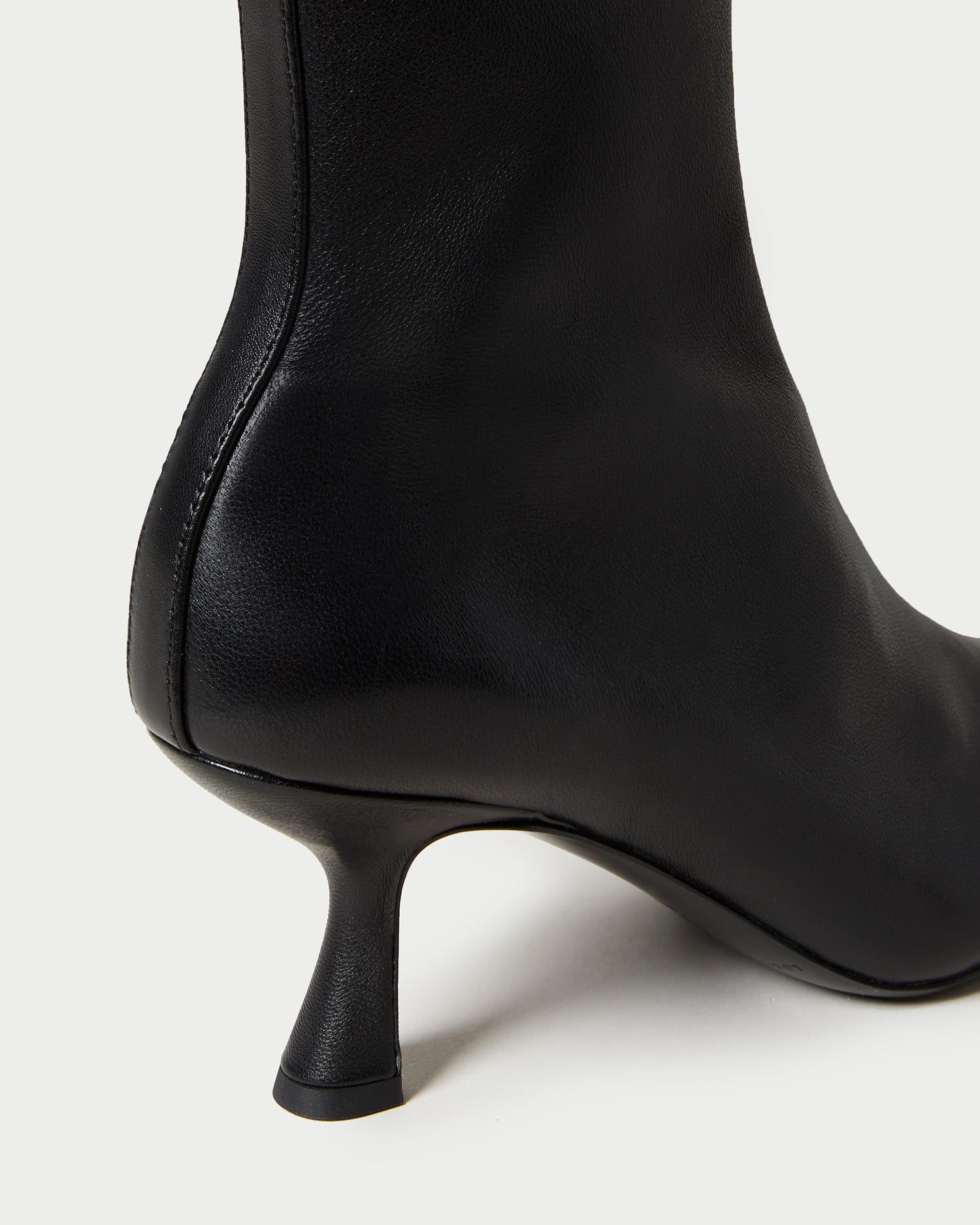 Loeffler Randall / Thandy Black Leather Curved Heel Bootie