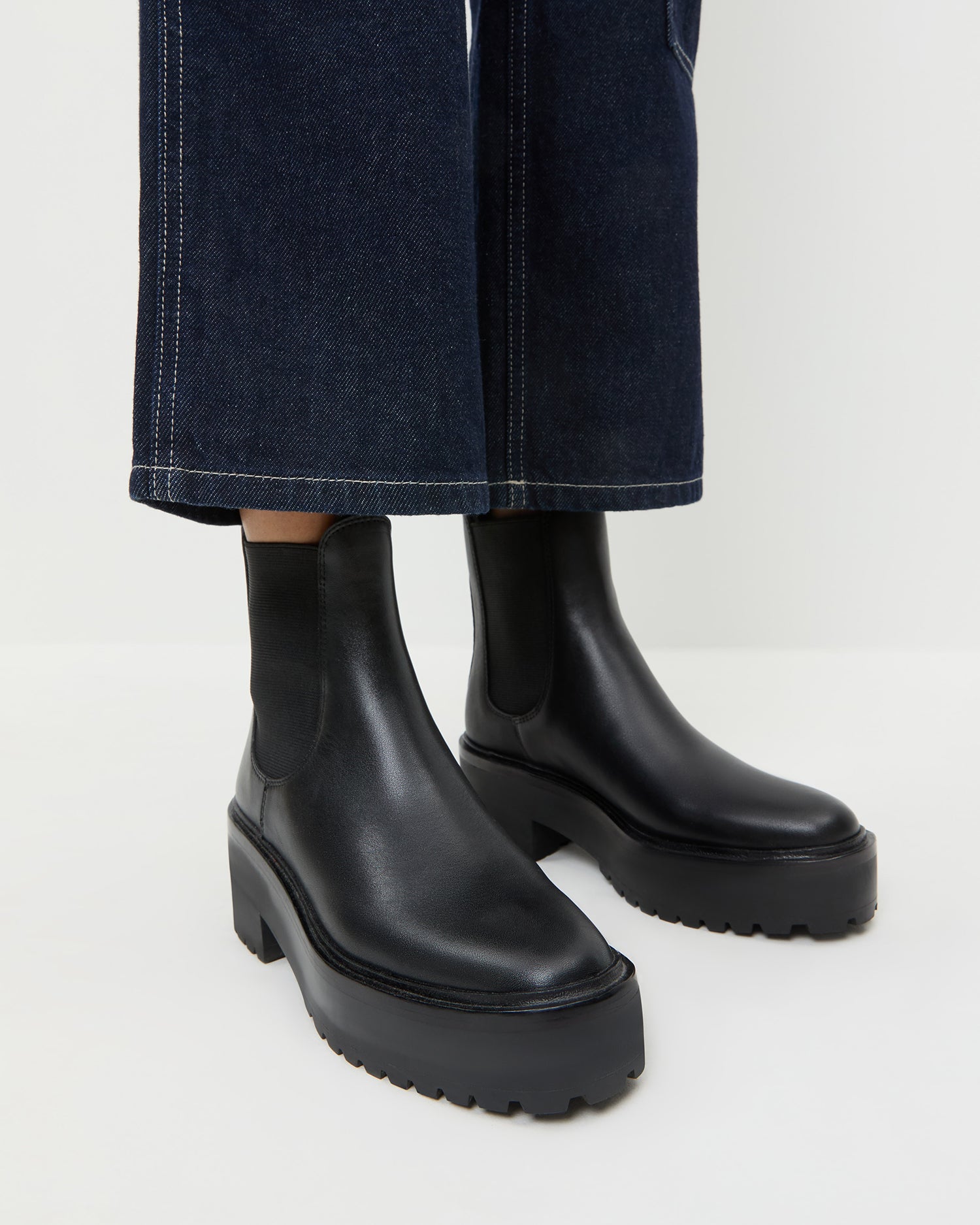 Loeffler Randall / Reggie Black Leather Chelsea Boot