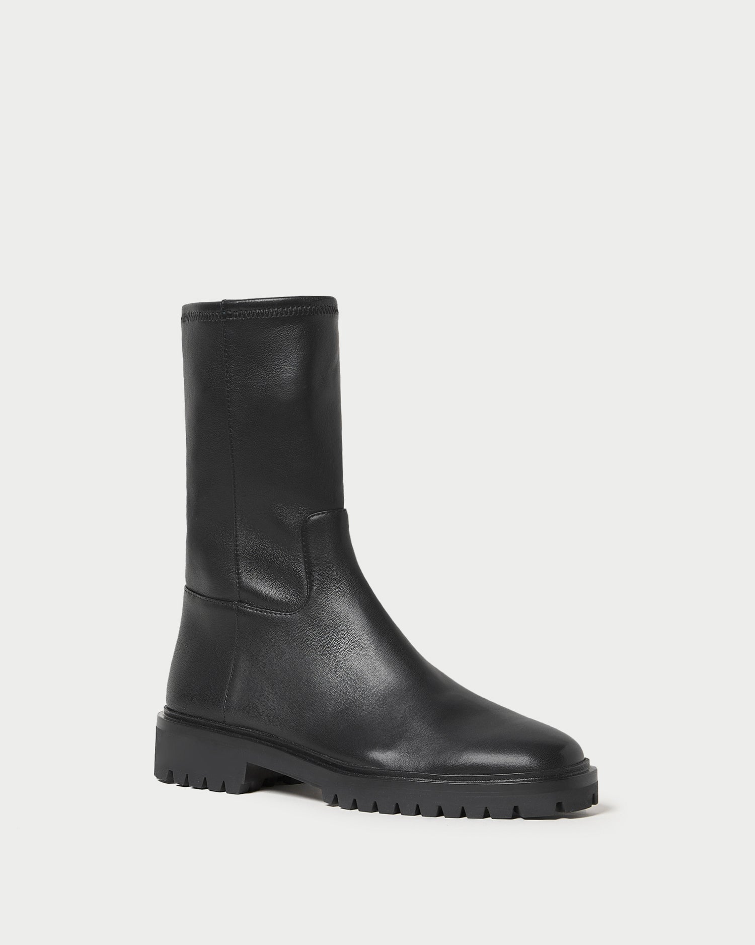 Loeffler Randall / Danny Black Leather Lug Boot