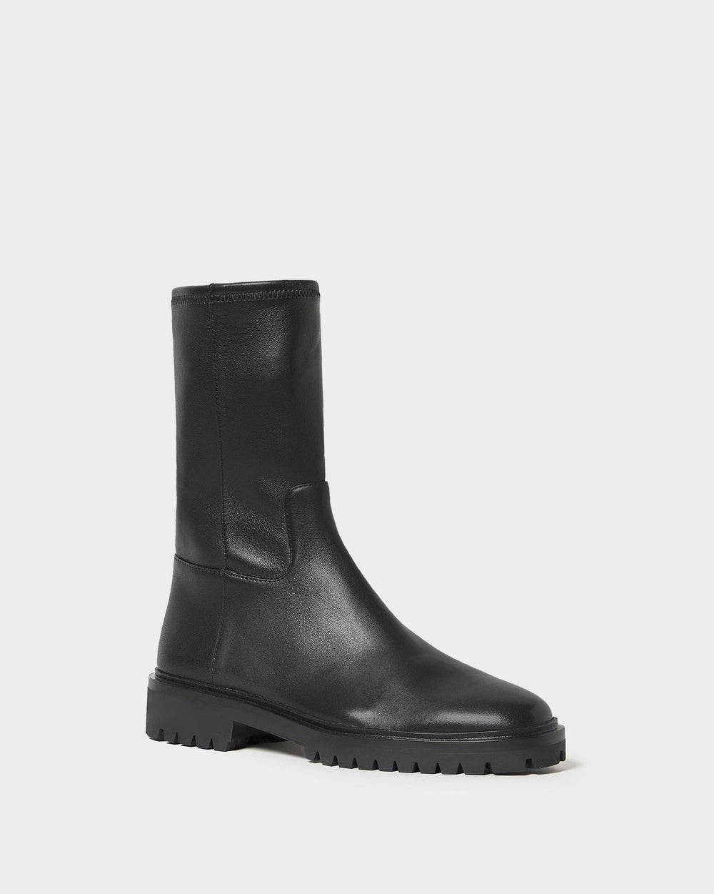 Loeffler Randall / Danny Black Leather Lug Boot