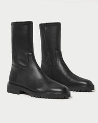 Loeffler Randall / Danny Black Leather Lug Boot
