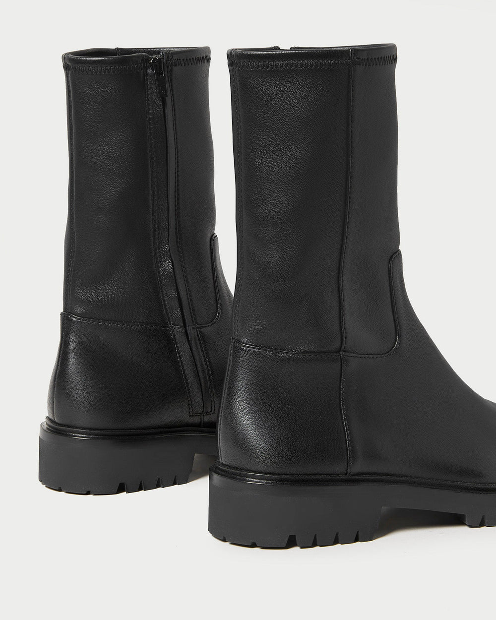 Loeffler Randall / Danny Black Leather Lug Boot