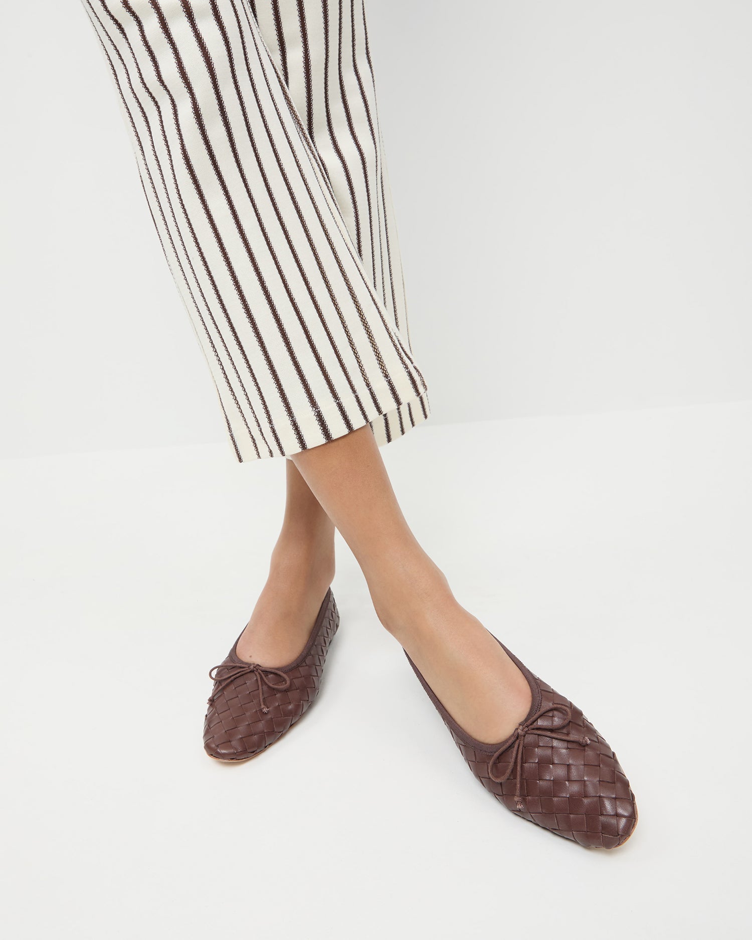 Loeffler Randall / Landry Chocolate Woven Ballet Flat