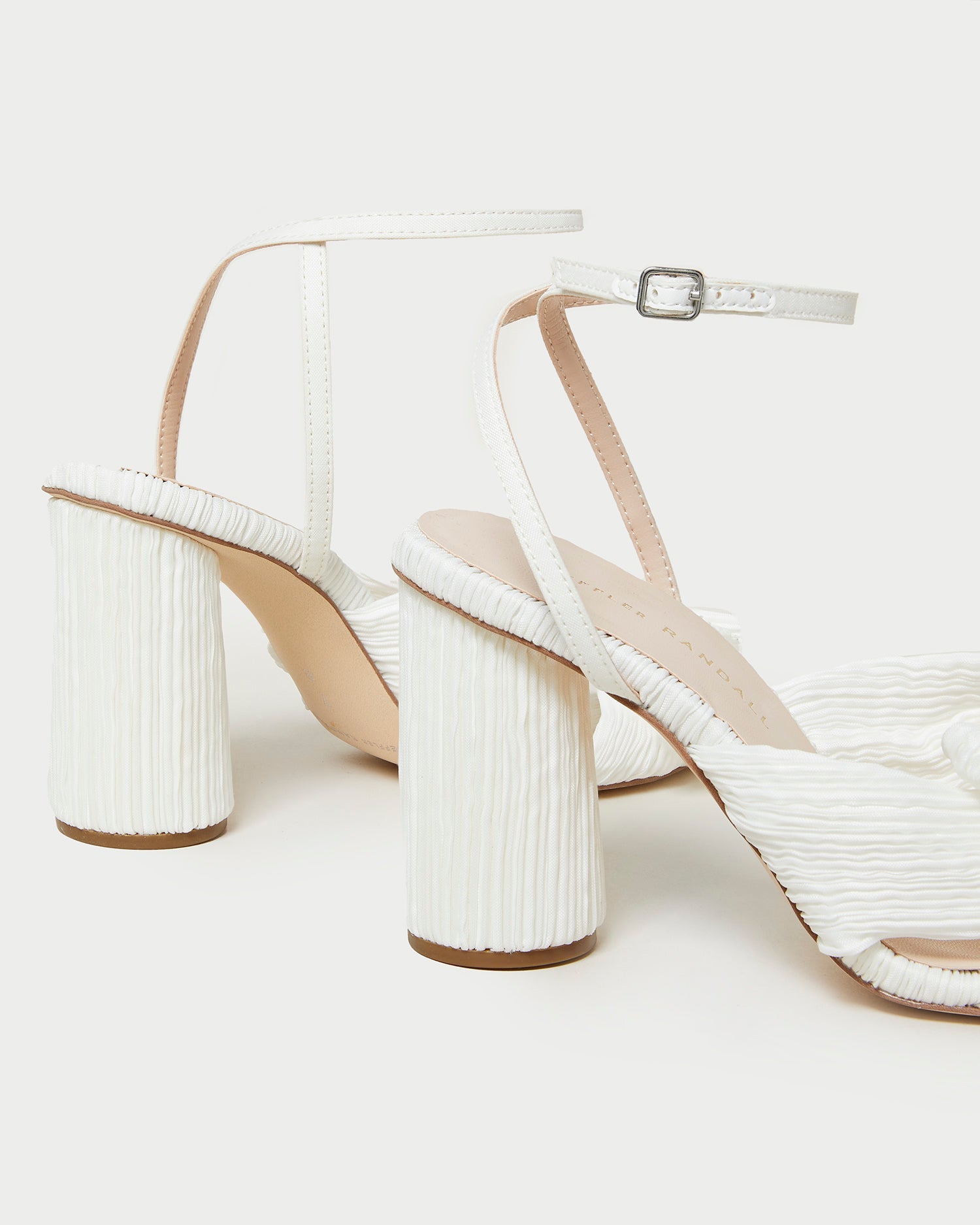 Loeffler Randall / Camellia White Pleated Bow Heel