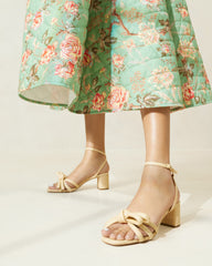 Loeffler Randall / Mikel Natural Bow Mid-Heel Sandal