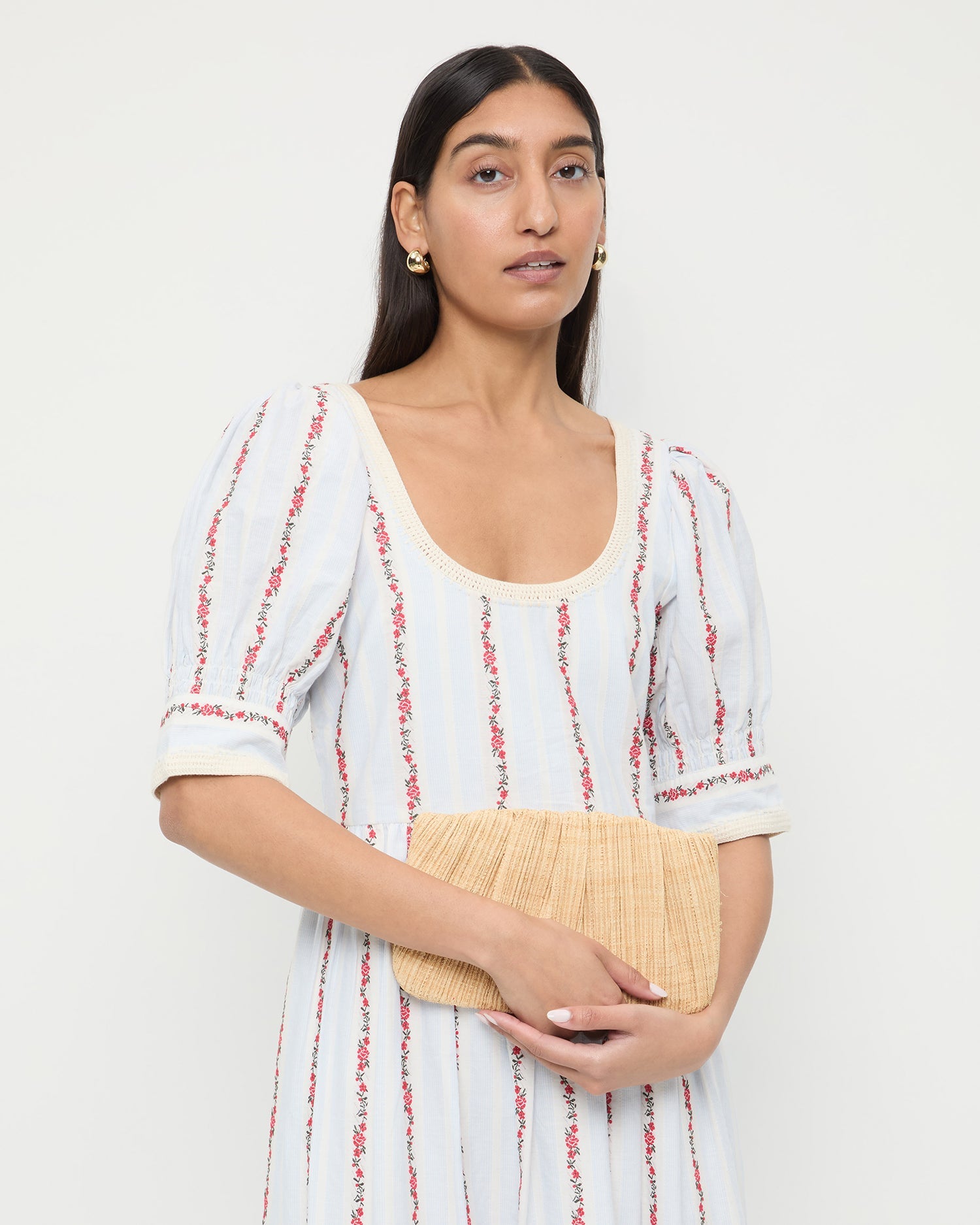 Loeffler Randall / Brit Natural Flat Pleated Clutch