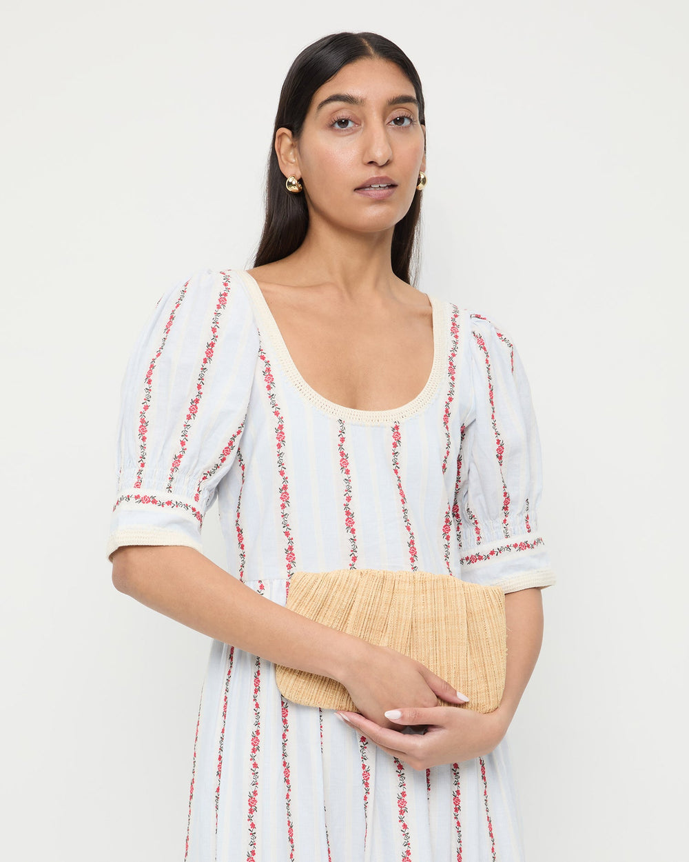 Loeffler Randall / Brit Natural Flat Pleated Clutch