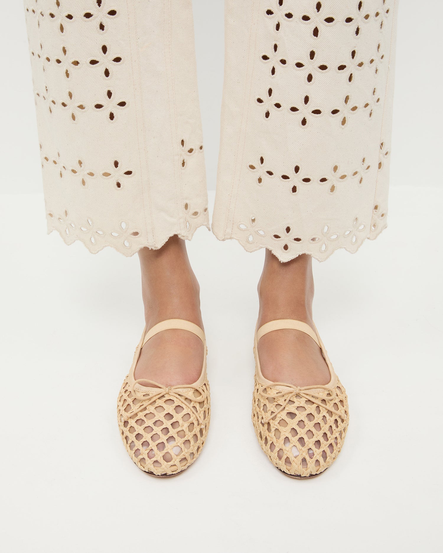 Loeffler Randall / Leonie Natural Crochet Ballet Flat