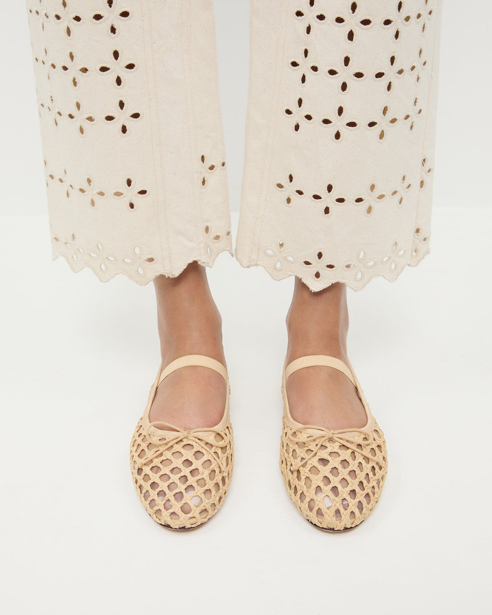 Loeffler Randall / Leonie Natural Crochet Ballet Flat