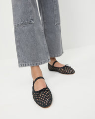 Loeffler Randall / Leonie Black Crochet Ballet Flat