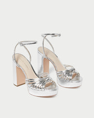 Loeffler Randall / Rivka Silver Knot Platform Sandal