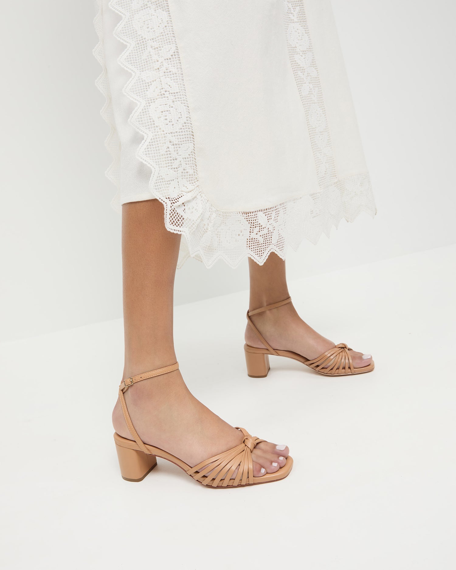 Loeffler Randall / Olivia Dune Knot Mid-Heel Sandal
