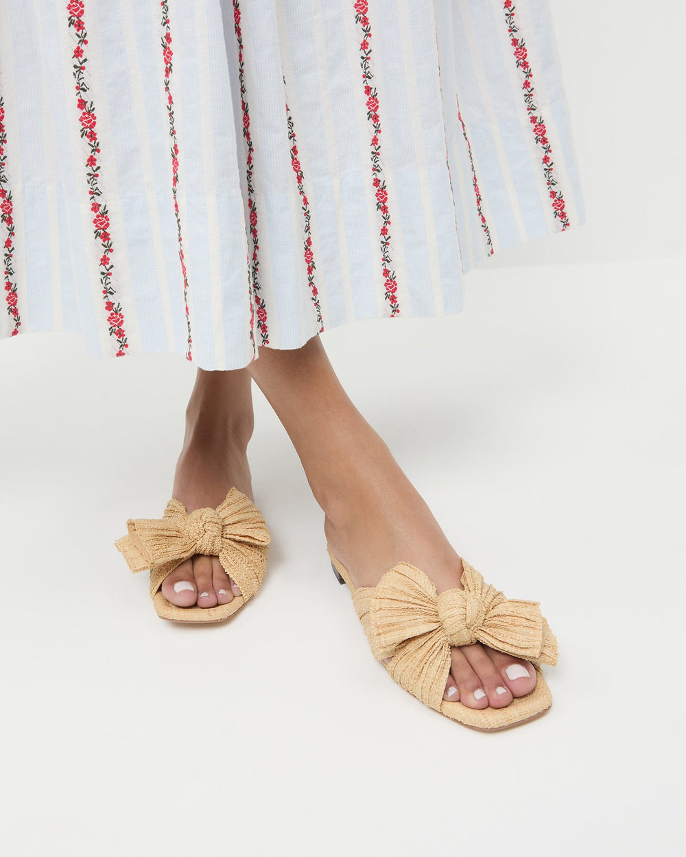 Loeffler Randall / Daphne Natural Bow Slide Sandal