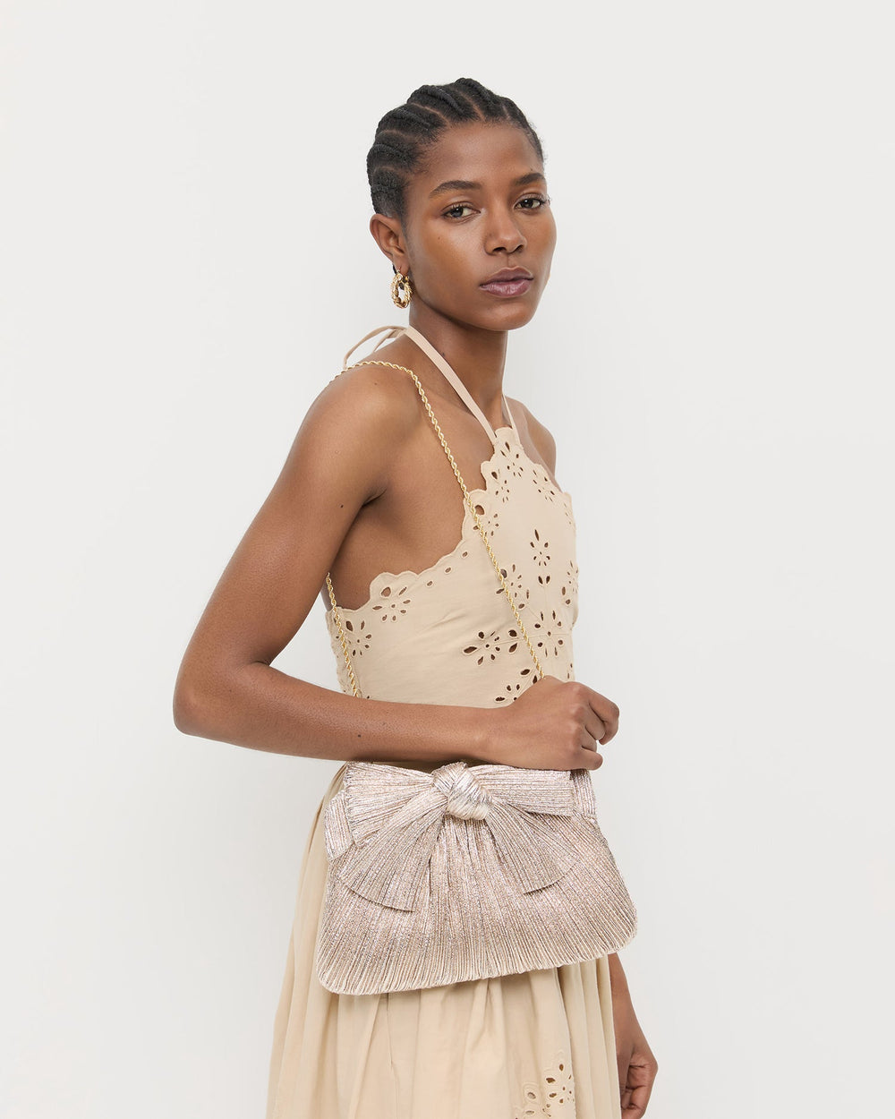 Loeffler Randall / Rayne Champagne Bow Clutch
