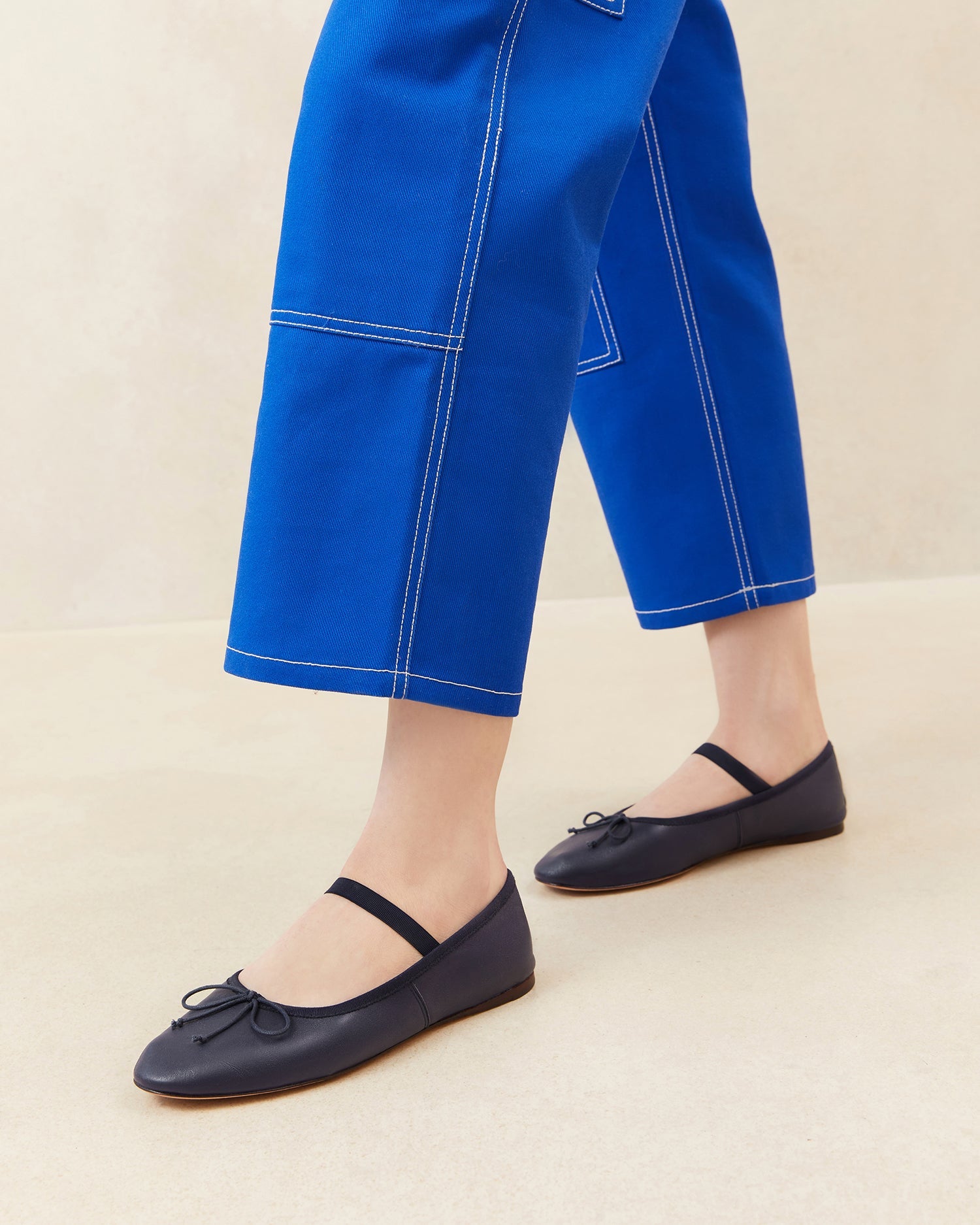Loeffler Randall / Leonie Navy Leather Ballet Flat