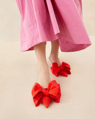 Loeffler Randall / Margot Red Moiré Bow Mule