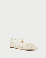 Loeffler Randall / Leonie Cream/Crystal Ballet Flat