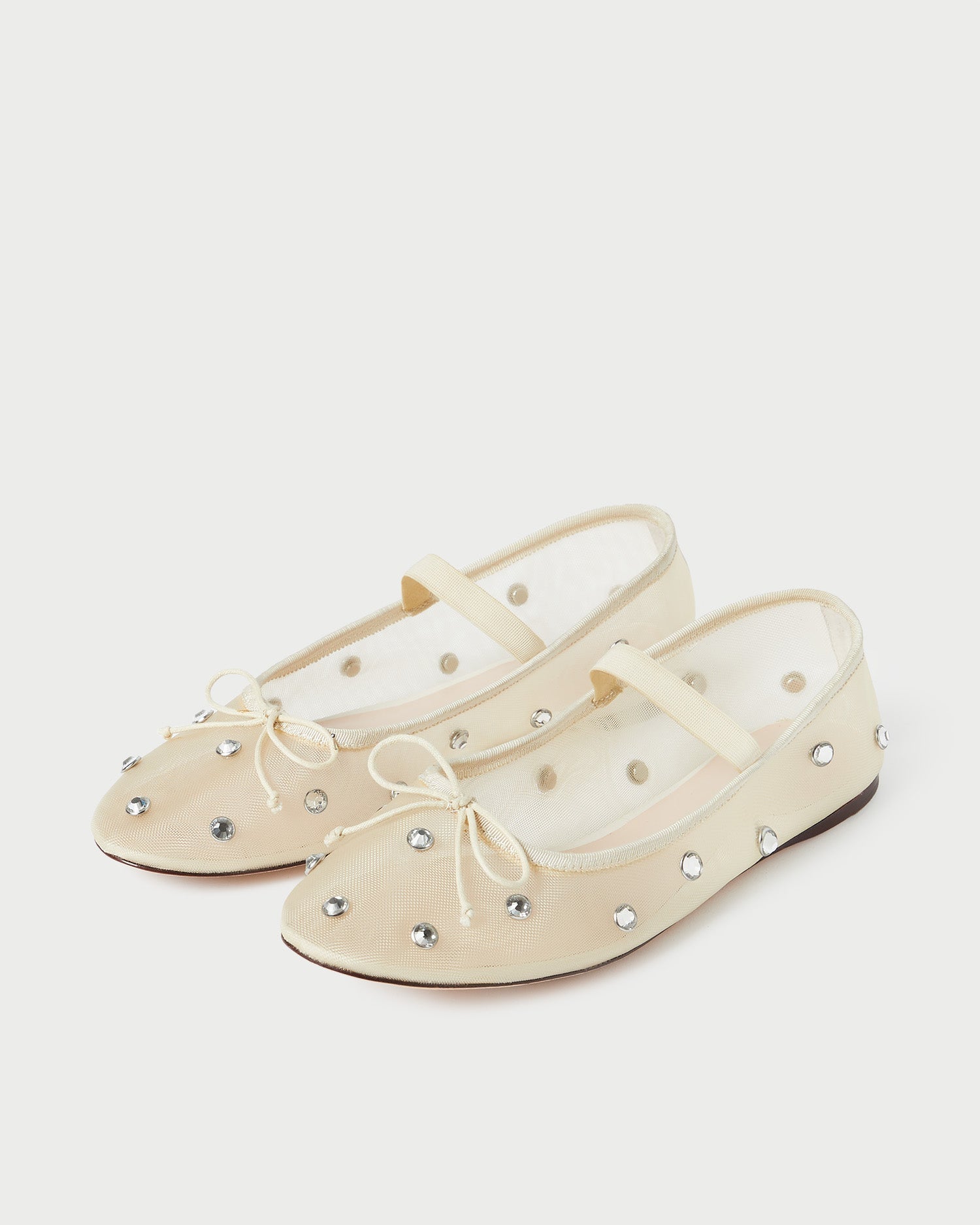 Loeffler Randall / Leonie Cream/Crystal Ballet Flat