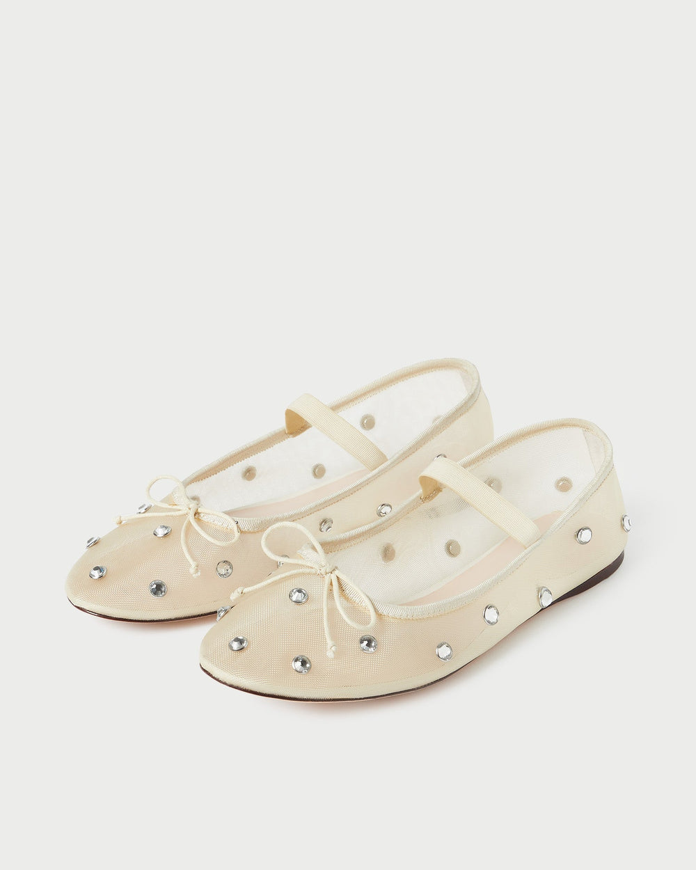 Loeffler Randall / Leonie Cream/Crystal Ballet Flat