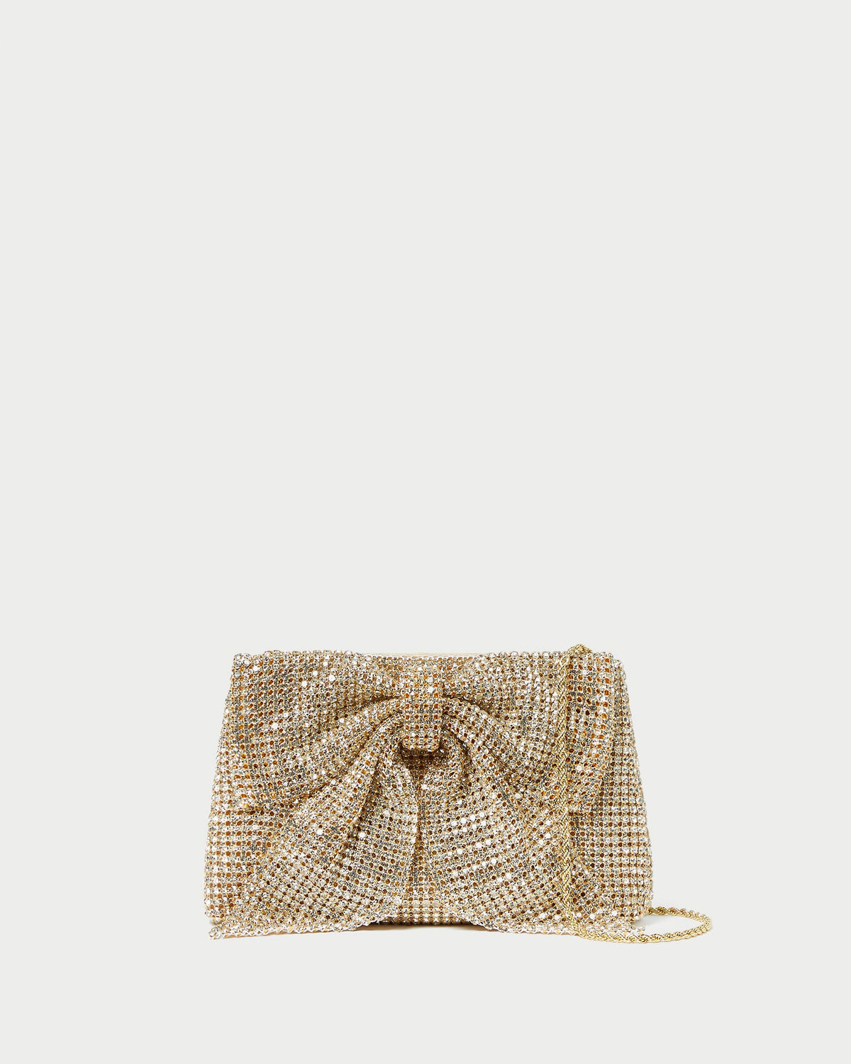 Loeffler Randall / Jolene Gold Diamanté Bow Clutch