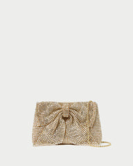 Loeffler Randall / Jolene Gold Diamanté Bow Clutch