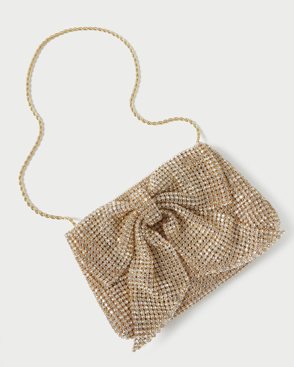 Loeffler Randall / Jolene Gold Diamanté Bow Clutch