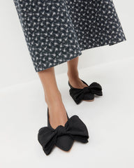 Loeffler Randall / Noa Black Moiré Bow Flat