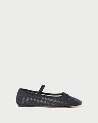 Loeffler Randall / Leonie Black Woven Ballet Flat