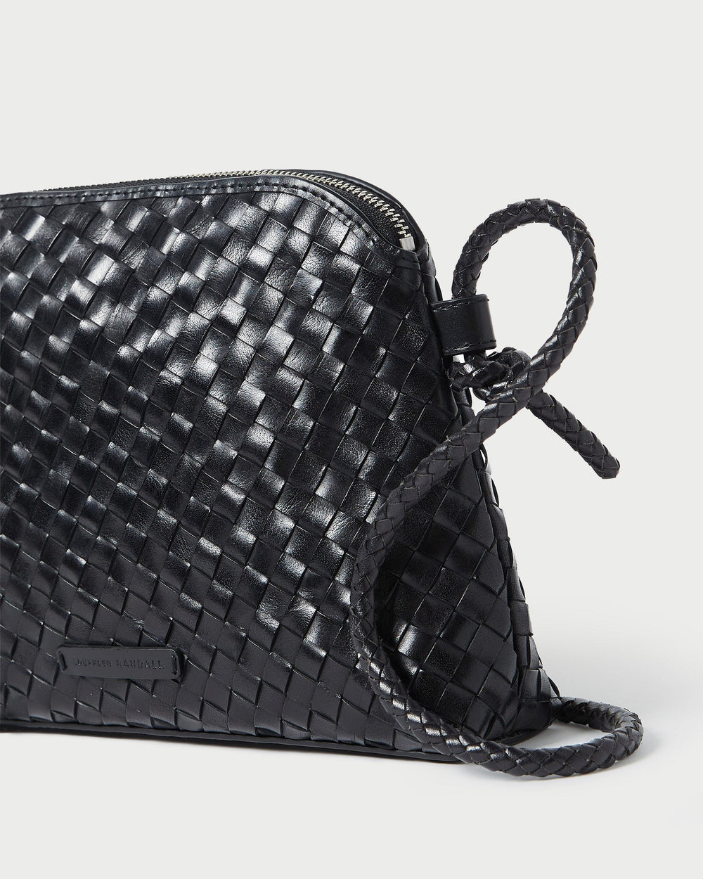 Loeffler Randall / Mallory Black Woven Leather Crossbody