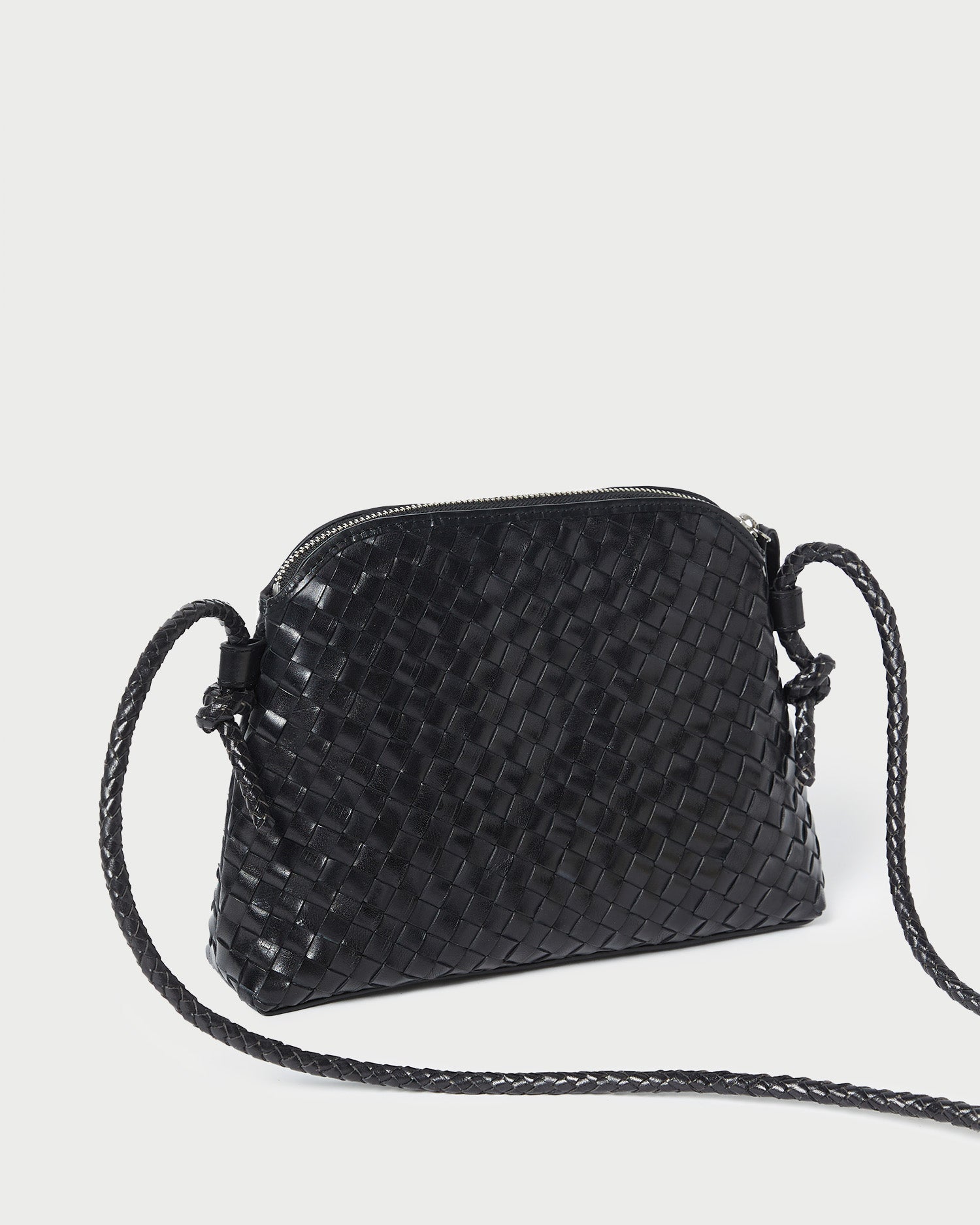 Loeffler Randall / Mallory Black Woven Leather Crossbody