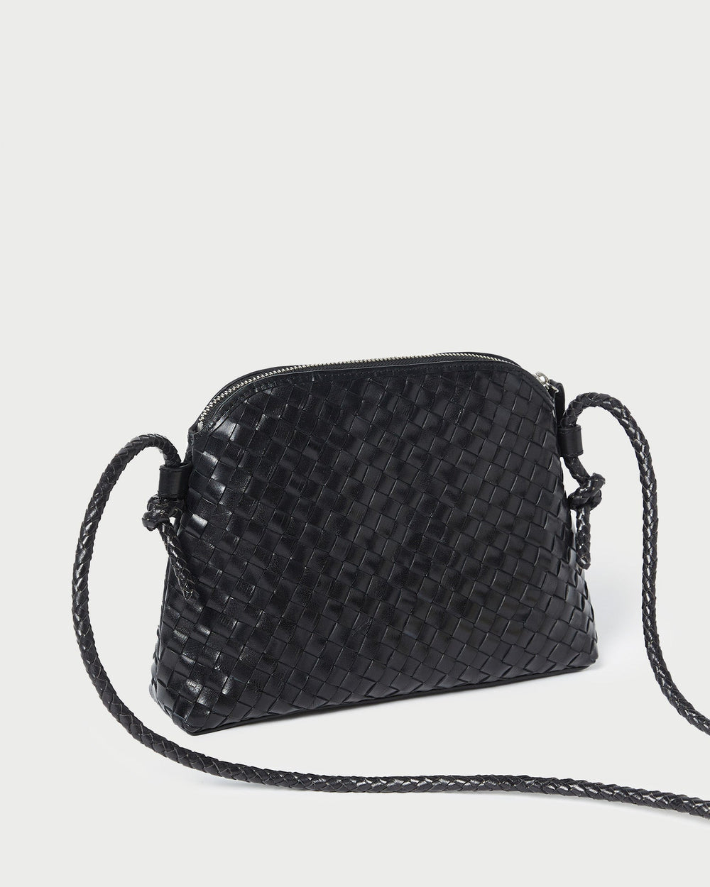 Loeffler Randall / Mallory Black Woven Leather Crossbody
