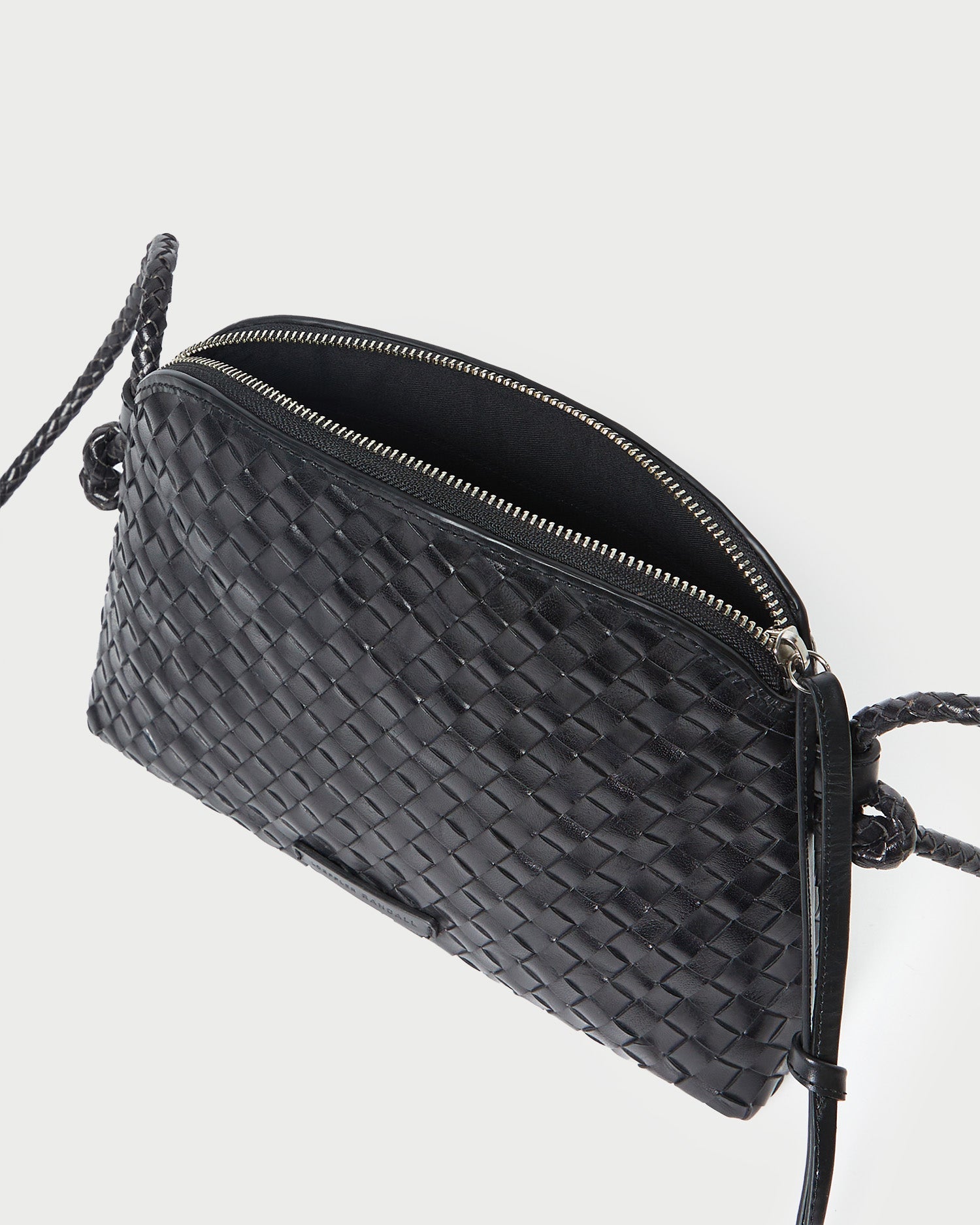 Loeffler Randall / Mallory Black Woven Leather Crossbody