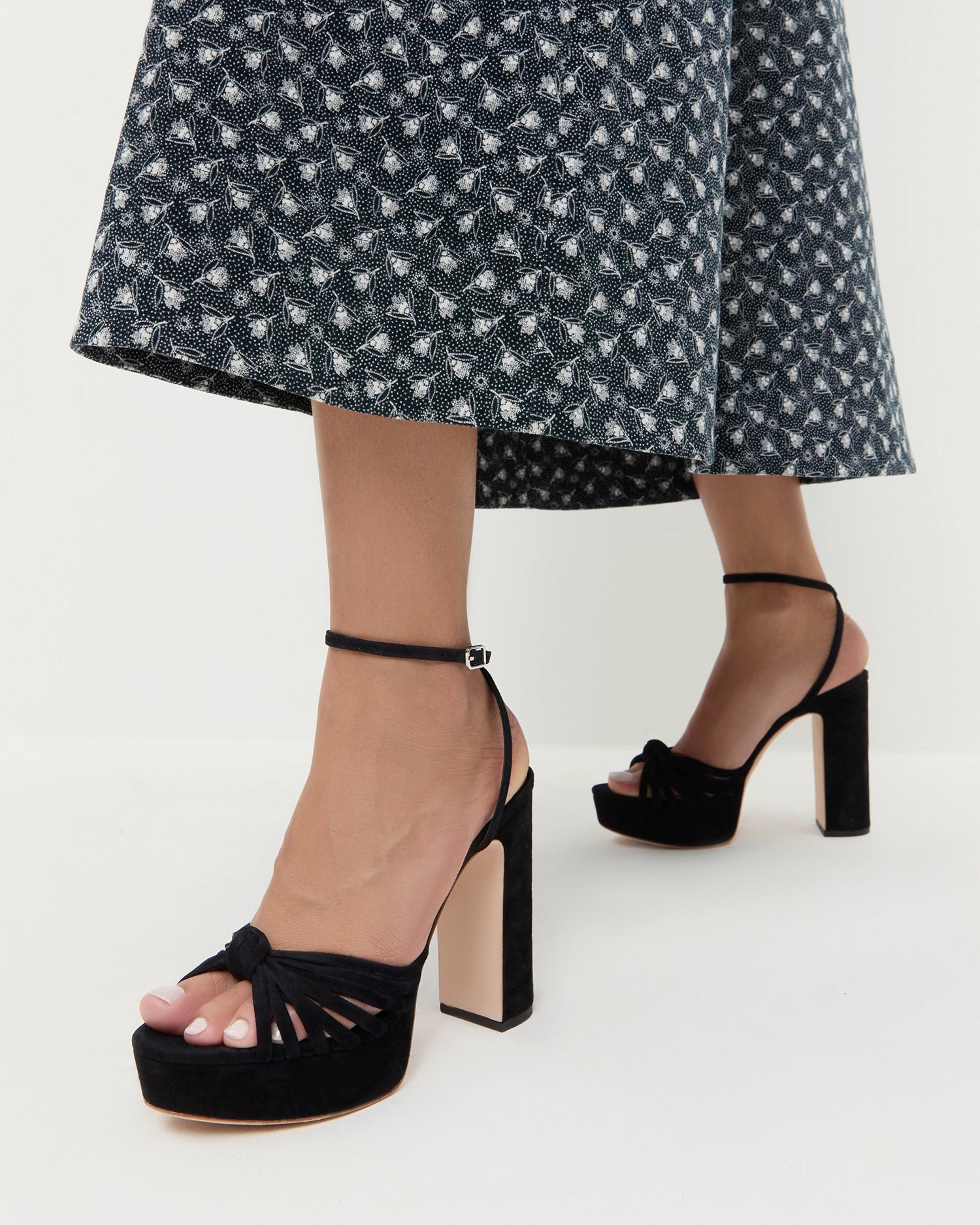 Loeffler Randall / Rivka Black Suede Platform Sandal