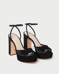 Loeffler Randall / Rivka Black Suede Platform Sandal