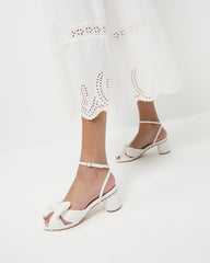 Loeffler Randall / Dahlia White Pleated Bow Heel